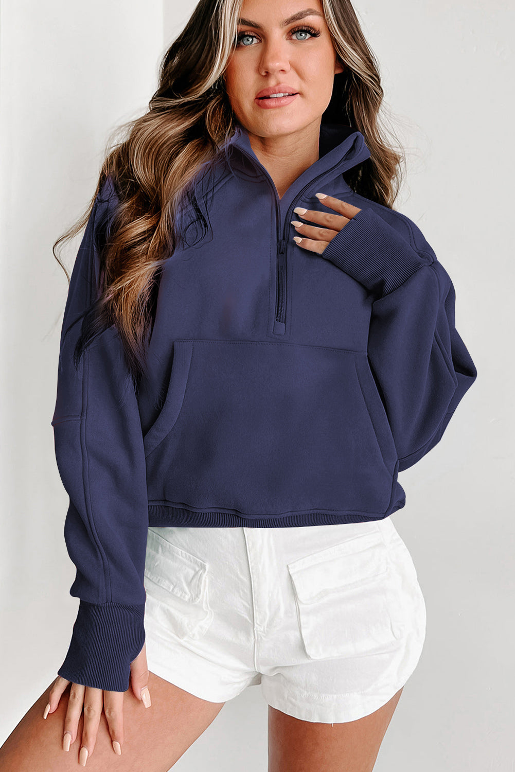 Zip-Up Sweatshirt w/Thumbhole