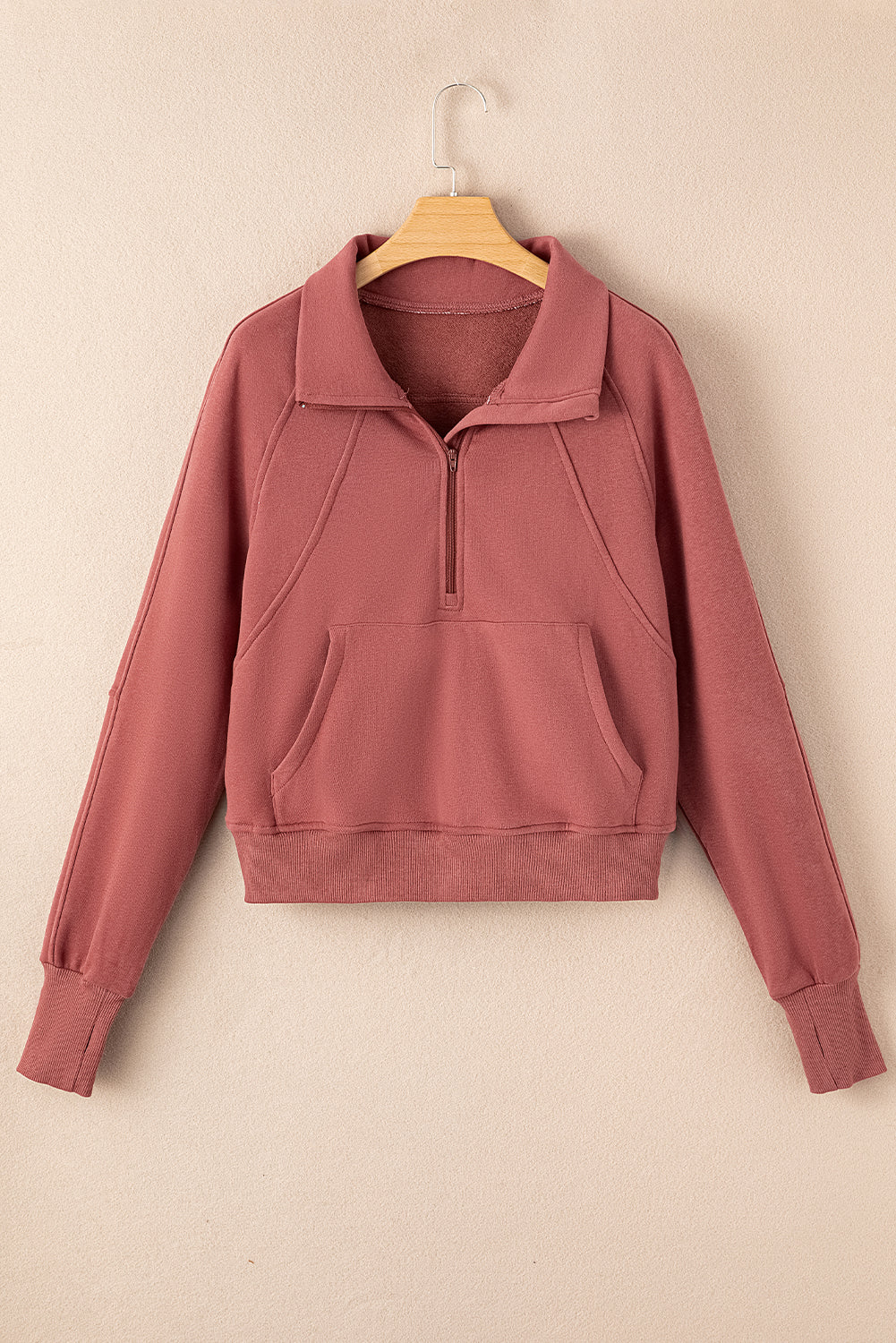 Zip-Up Sweatshirt w/Thumbhole