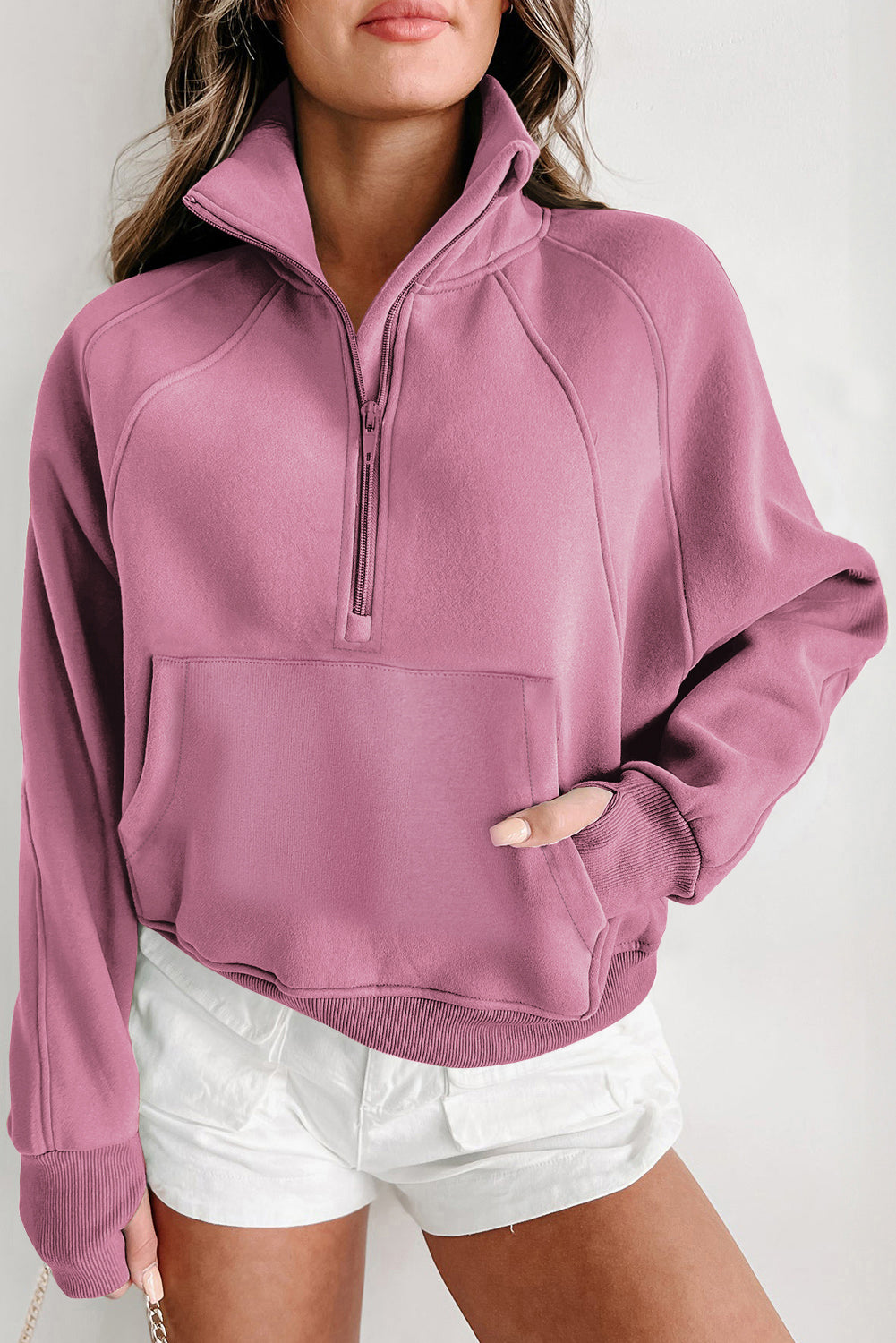 Zip-Up Sweatshirt w/Thumbhole