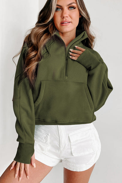 Zip-Up Sweatshirt w/Thumbhole