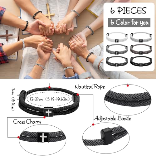 "6 Pcs Adjustable Rope Bracelet"