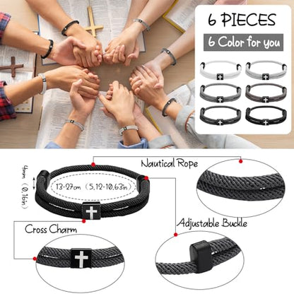 "6 Pcs Adjustable Rope Bracelet"