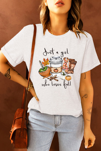 "Just a Girl Who Loves Fall" Crew Neck Tee