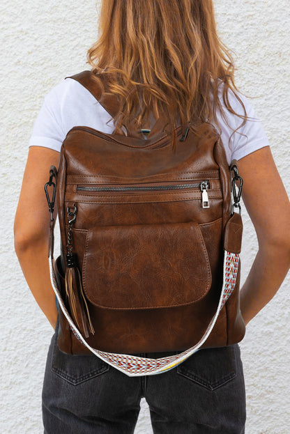 "Dark Brown Tassel" Backpack