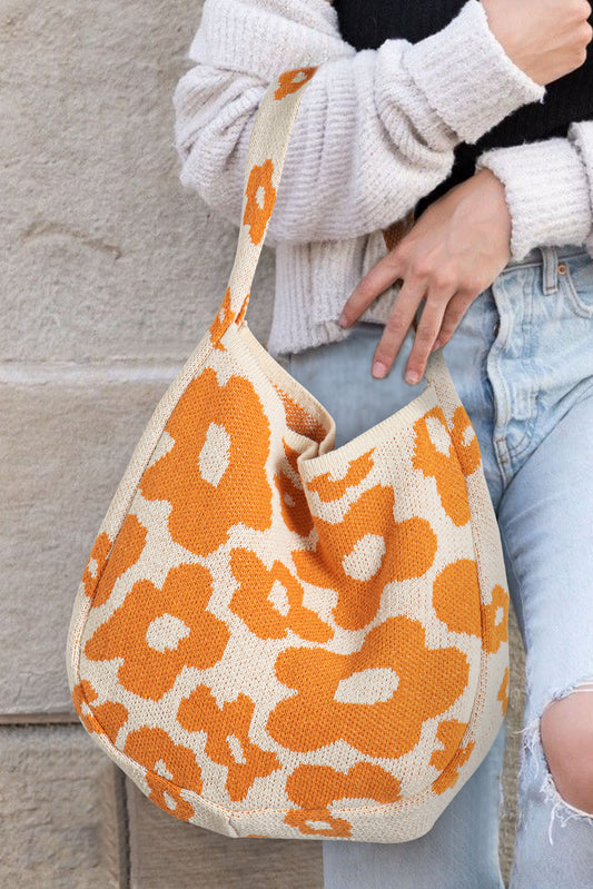 "60s Flower Print" Shoulder Bag