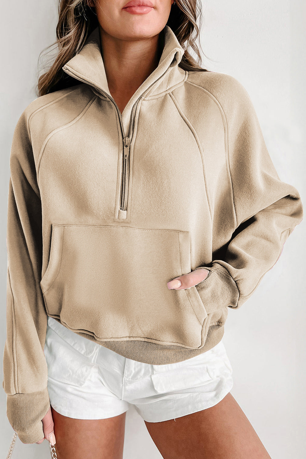 Zip-Up Sweatshirt w/Thumbhole