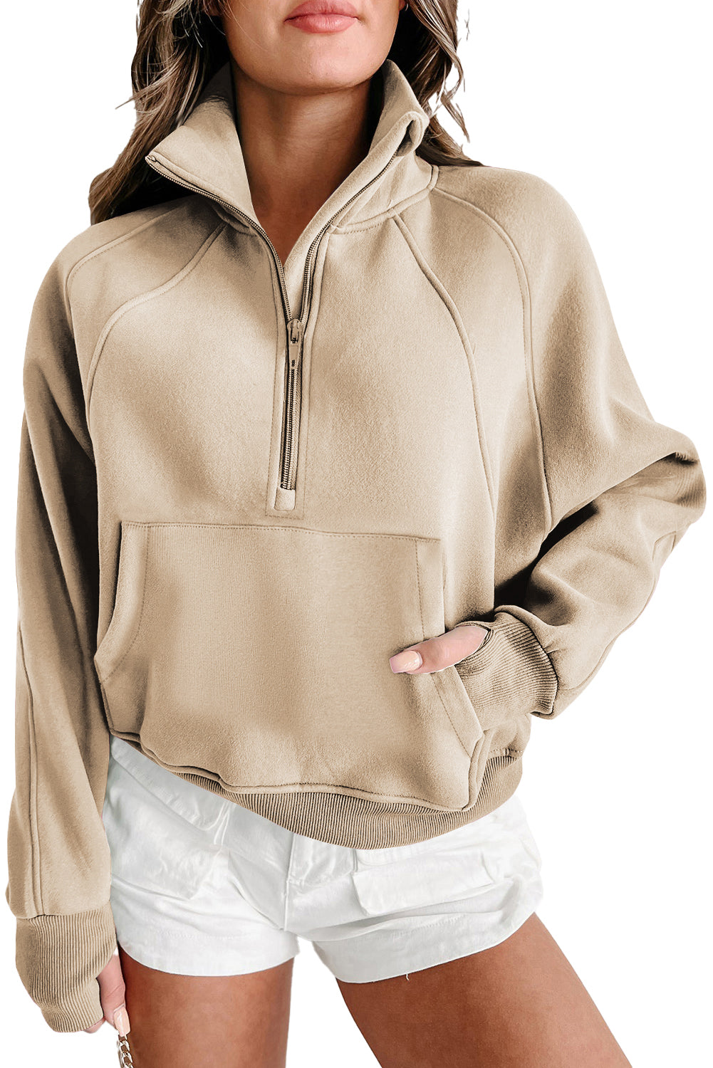 Zip-Up Sweatshirt w/Thumbhole