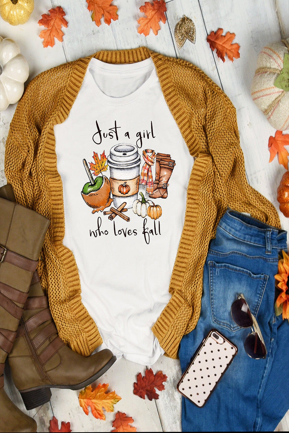 "Just a Girl Who Loves Fall" Crew Neck Tee