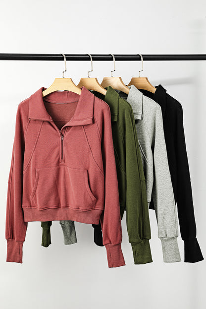 Zip-Up Sweatshirt w/Thumbhole