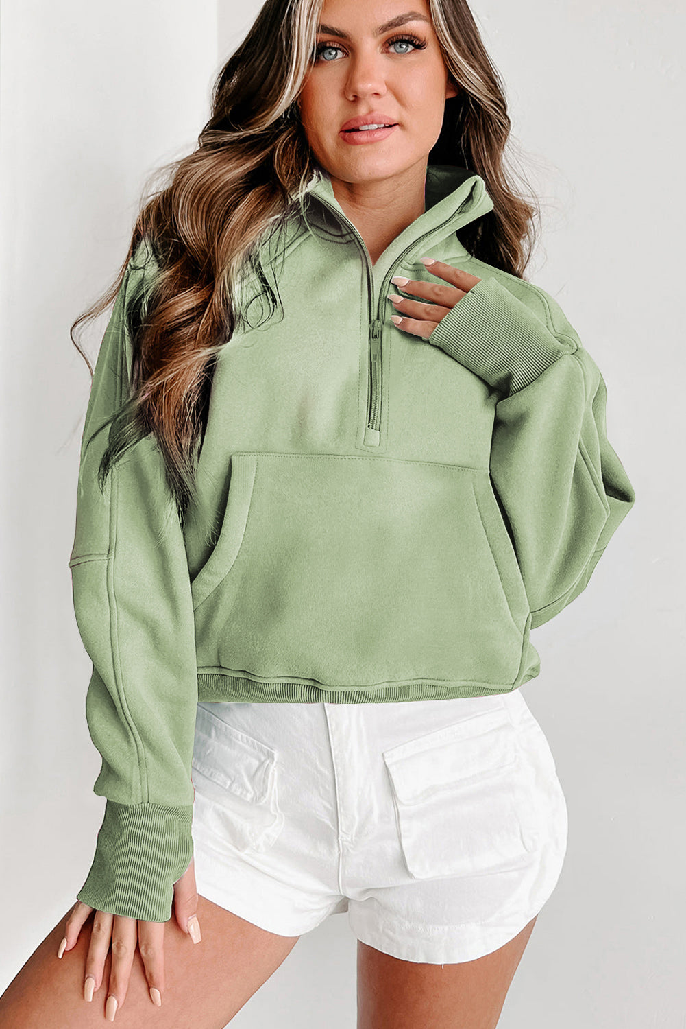 Zip-Up Sweatshirt w/Thumbhole