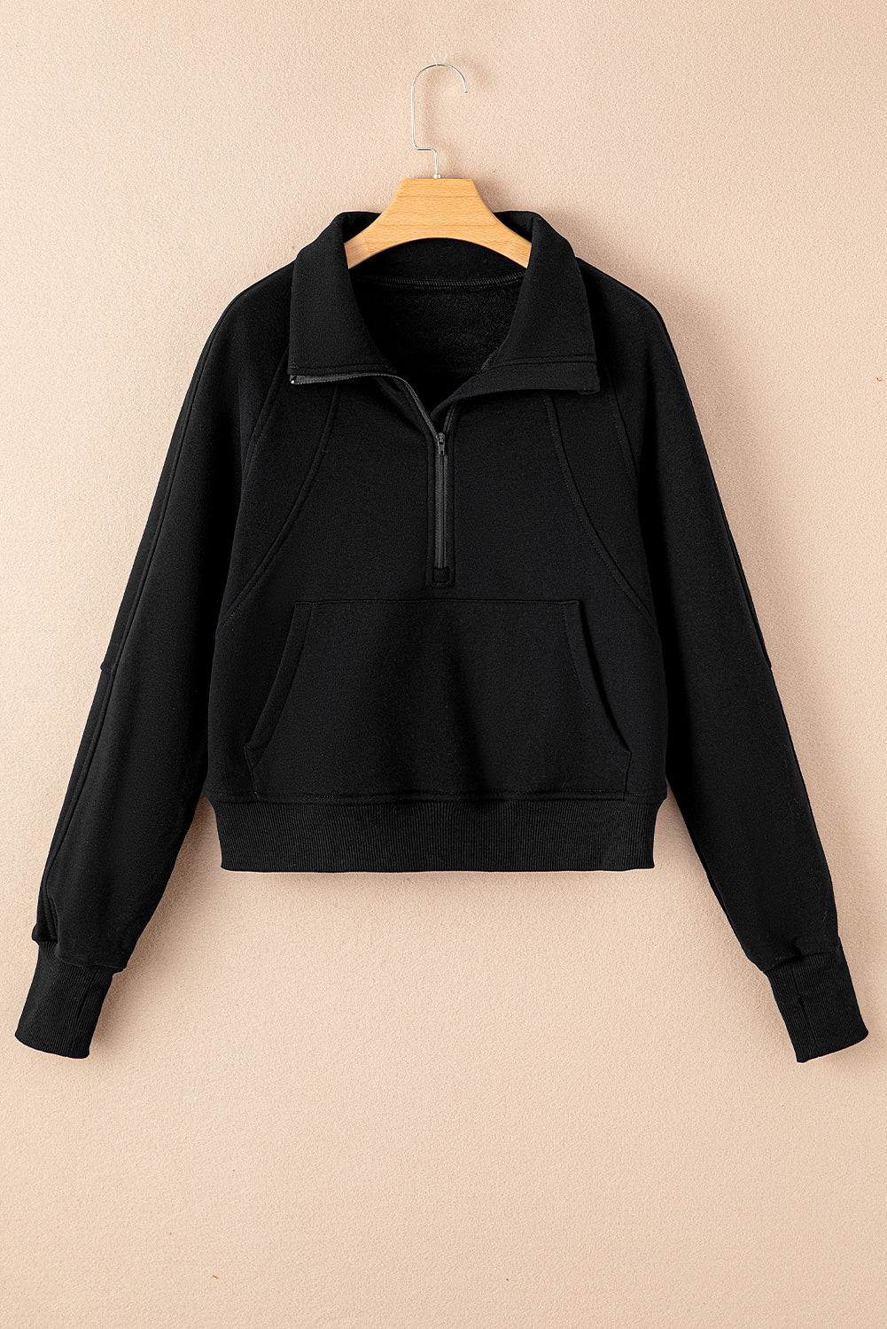 Zip-Up Sweatshirt w/Thumbhole