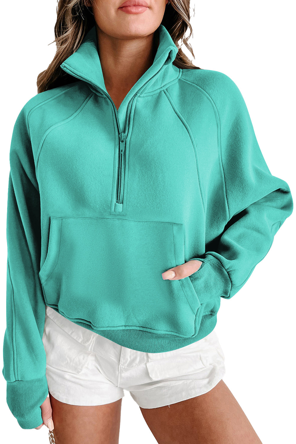 Zip-Up Sweatshirt w/Thumbhole