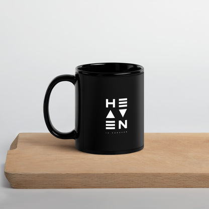 "Heaven" Black Glossy Mug