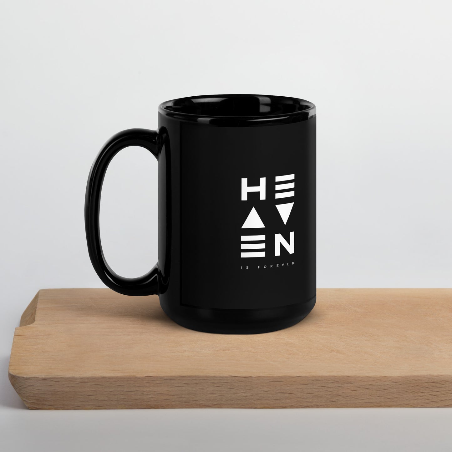 "Heaven" Black Glossy Mug