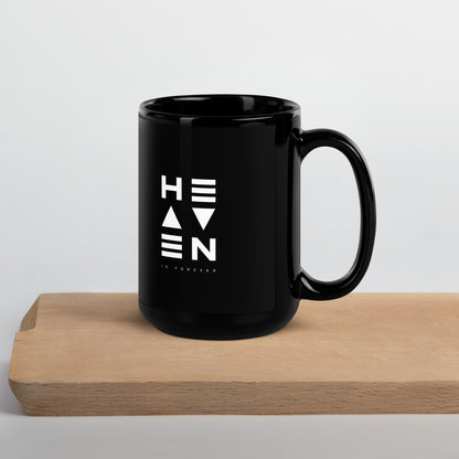 "Heaven" Black Glossy Mug