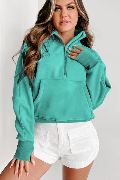 Zip-Up Sweatshirt w/Thumbhole