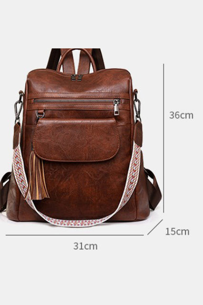 "Dark Brown Tassel" Backpack