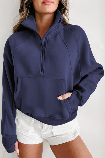 Zip-Up Sweatshirt w/Thumbhole