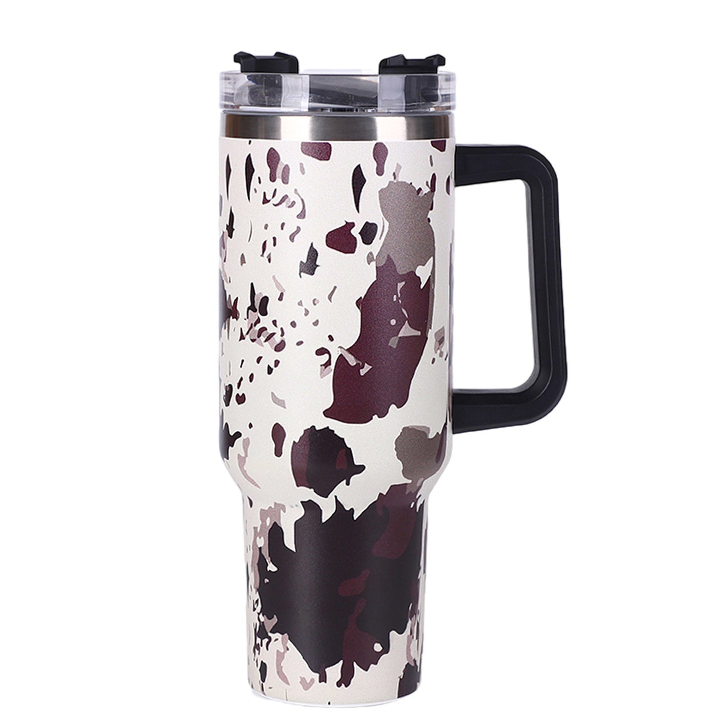 40oz Cow-print" Insulated Tumbler W/ Handle