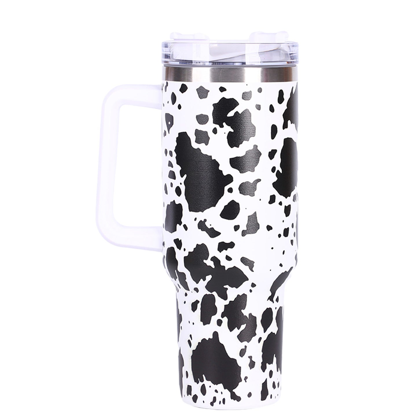 40oz Cow-print" Insulated Tumbler W/ Handle