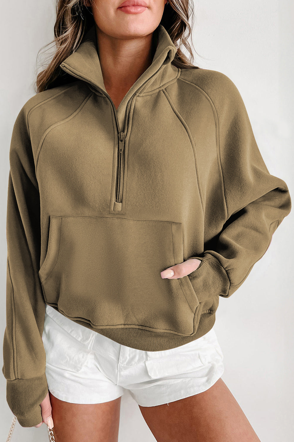 Zip-Up Sweatshirt w/Thumbhole