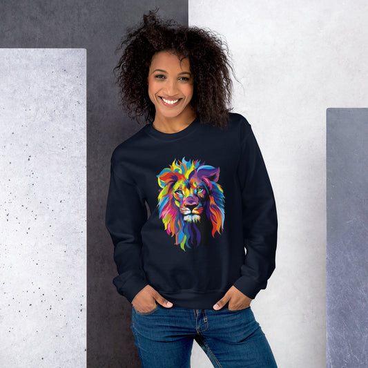 "Lionhearted" Multicolor Crew Neck Sweatshirt